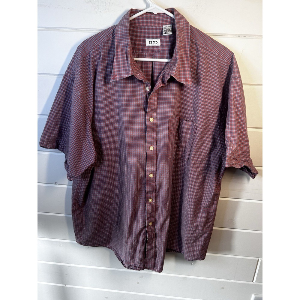 Izod Men's Short Sleeve Shirt Button Up Shirt Size XXL